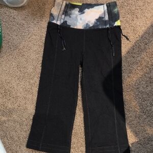 lululemon athletica Womens Black Leggings  with Tie-Dye Waistband